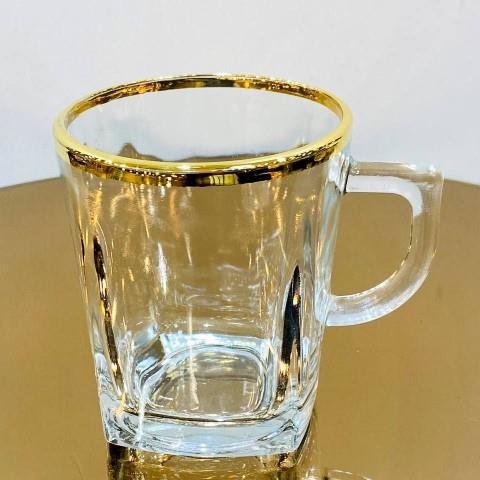 ماگ چایخوری بلور لب طلا کد ja 4226628